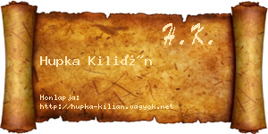 Hupka Kilián névjegykártya